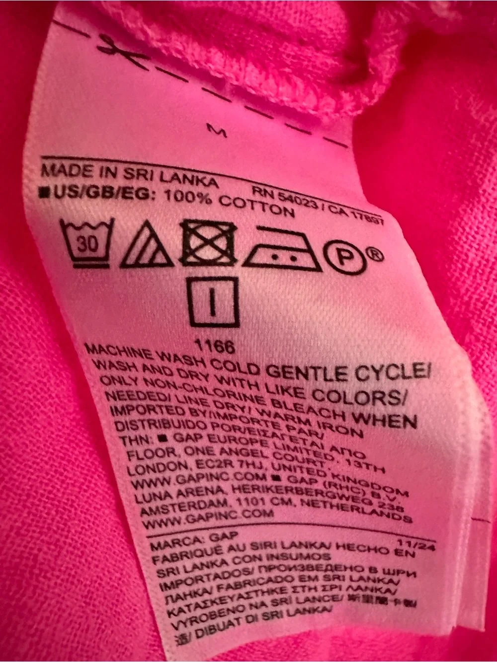 GAP Cotton Gauze Dolman Shirt Bright Pink Button-Front Short Sleeve M New
